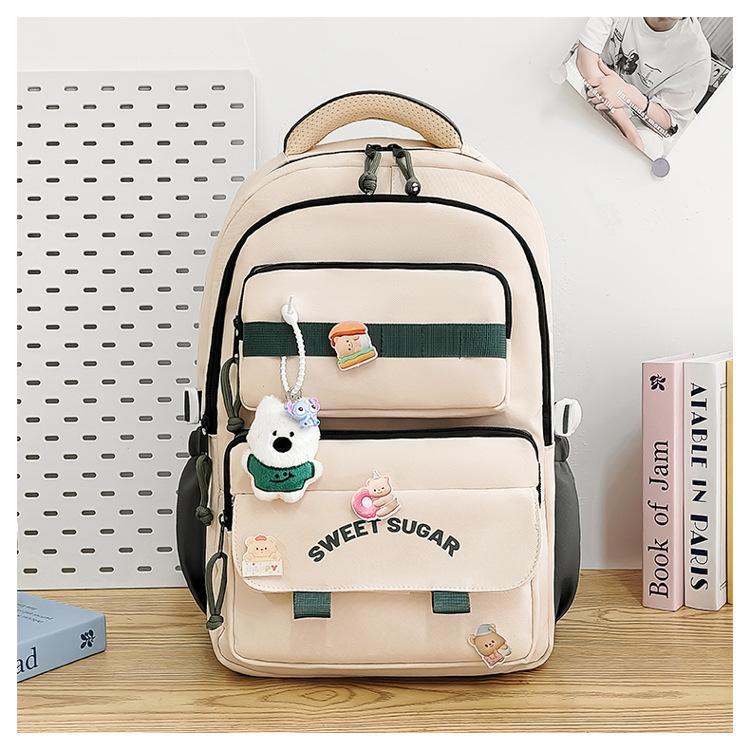 

The schoolbag is cute and soft for primary school students in grades 3 to 6. The large-capacity schoolbag is light and burdensome. Versatile casual