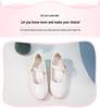 Girls' White Leather High Heels - New 2025 Princess Dance Shoes for Students, Sizes 25-40