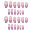 Lavender Simple Double French Wear Nail Art Finished Fake Nail Art Nail Art Patch Nail Art Patch Nail Patch