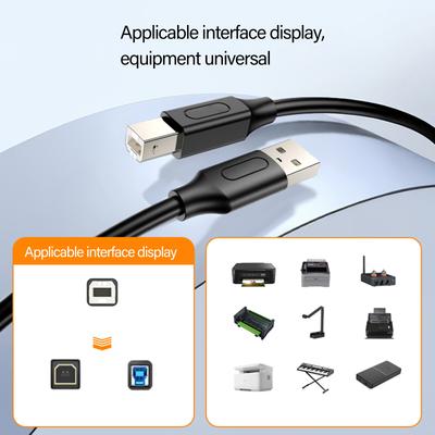 USB-Druckerkabel USB 2.0 auf USB B Typ B Steckerkabel Scannerkabel zum Drucken Laptop Computer Musikkeyboard