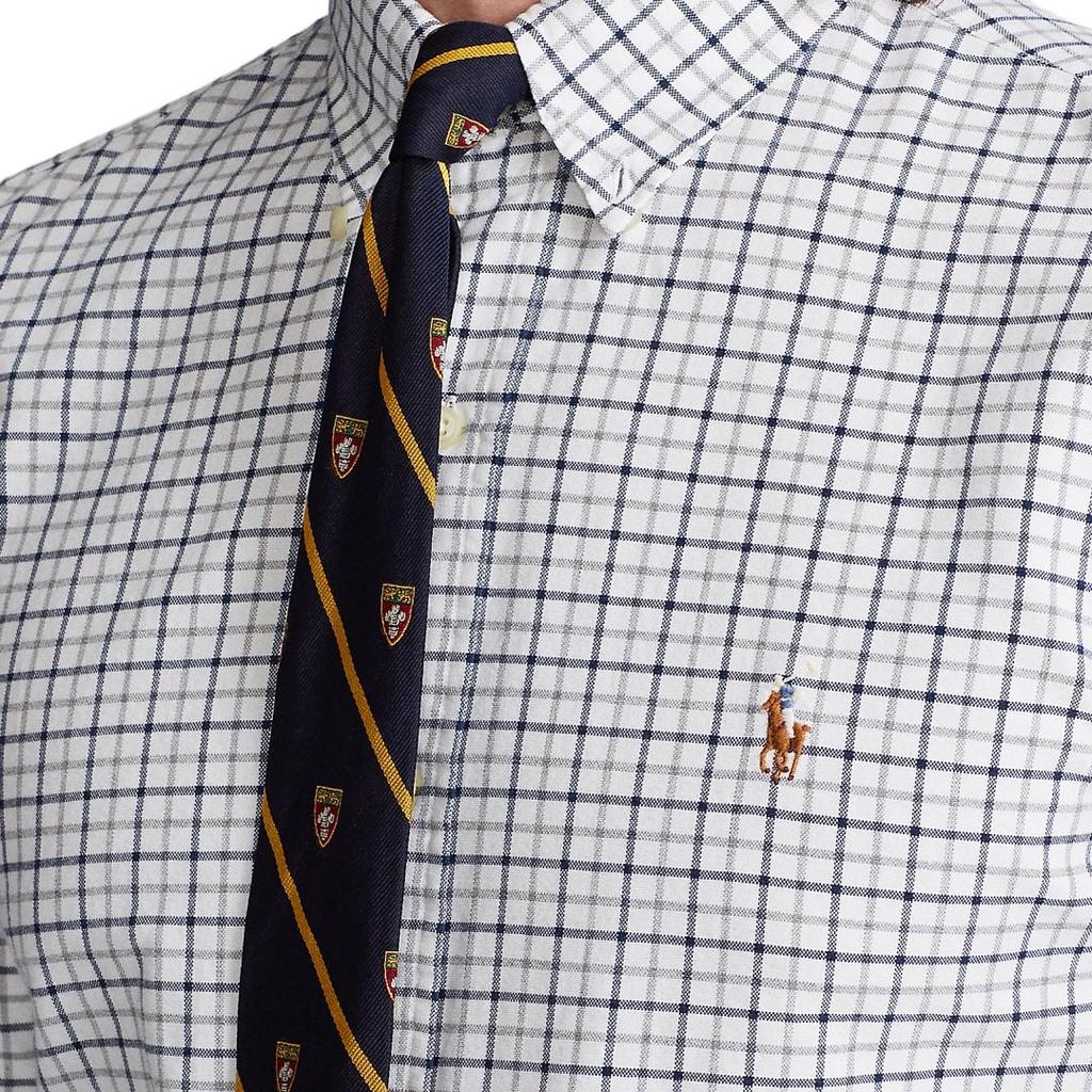 Polo Ralph Lauren SS24 Plaid Pony Logo Embroidered Oxford Long Sleeve Shirt Men shirts Blue Gray 710823146-001