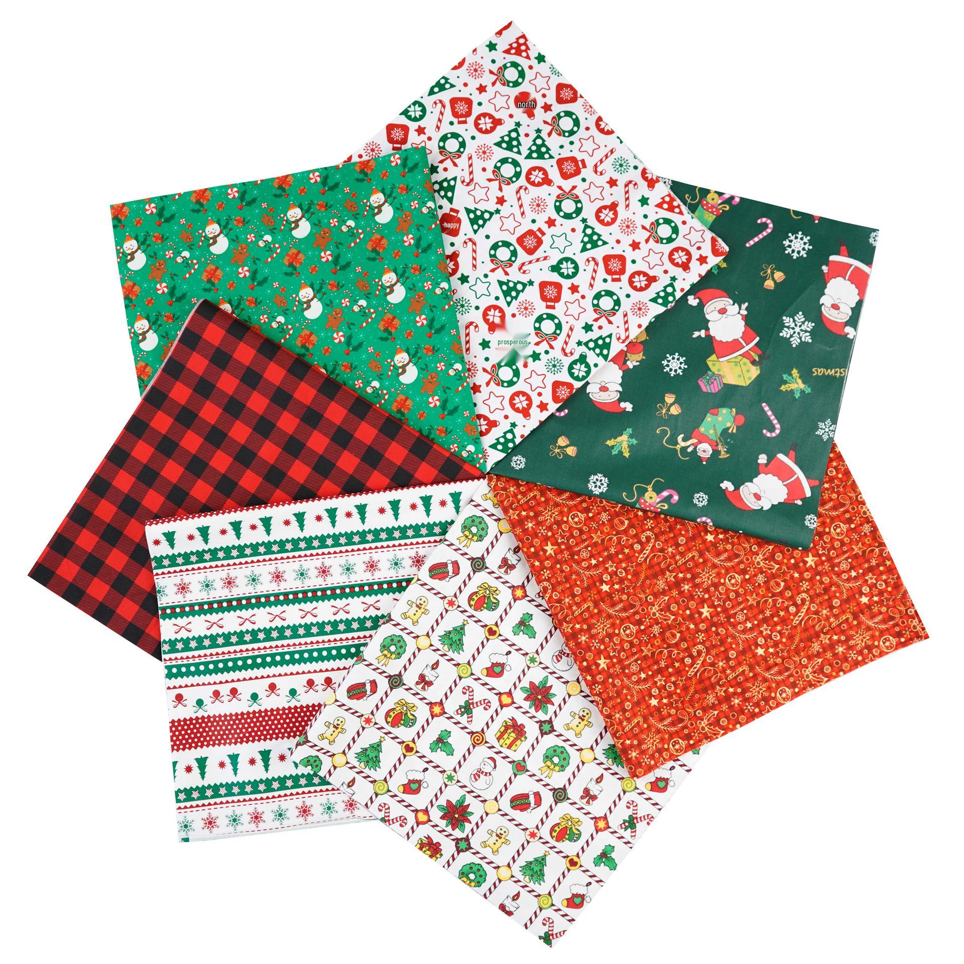 

Набор лоскутной ткани 7 цветов: Хэллоуин и Рождество Цветочные Хлопковые Лоскуты, Гингем Подкладка Ручной Работы DIY.