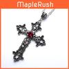 Gotische Kreuz-Anhänger-Halskette Mit Blumenmuster Legierungskette Schmuck Für Party-Kleidung