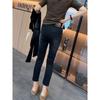 and Gray Faux Ripped Straight-Leg Jeans for Women, New Spring and Autumn Style, Plus-Size, Slim-Fit, Stretchy, Flattering, Cropped Cigarette Pants