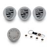Compatible Porsche Wheel Hub Center Caps: 76mm & 65mm in Gloss Black, Bright Silver, Matte Silver, and Gray.