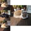 Animal Plush Cat Model With Faux Fur For Home Decor And Photography Props