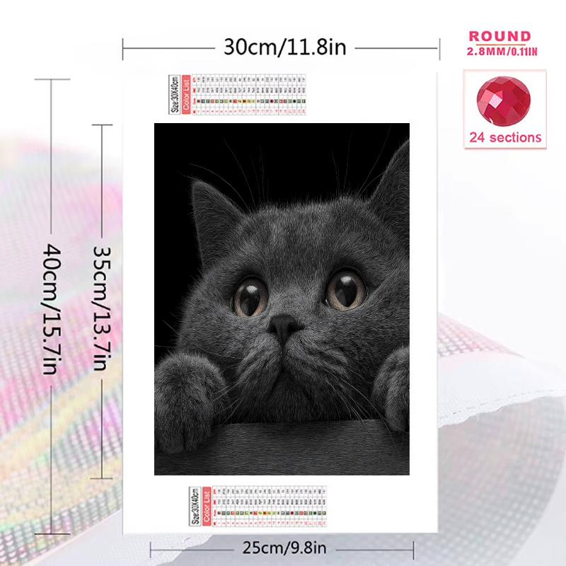 British Shorthair cat Pattern 3pcs 100% Round Full Drill 5D DIY Diamond Painting Embroidery Cross Stitch Rhinestone Décor