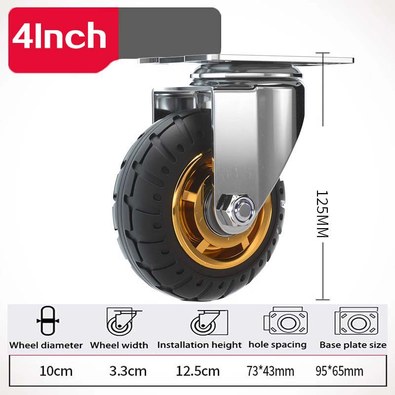 4-calowe/5-calowe uniwersalne ciche kółka meblowe 50 kg kółko do mebli obracane o 360 stopni kółka do wózka zamienne kółka obrotowe do krzesła biurowego