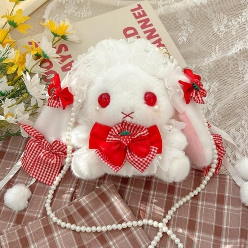 Lolita Plush Bunny Bag With Bow For Daily Use And Collectors Style
