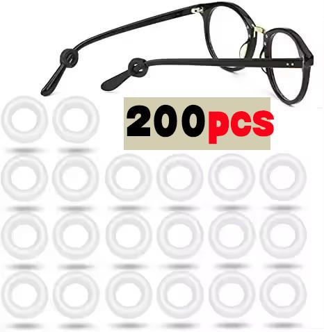 200pcs New Anti-slip Silicone Ear Grip Glasses Eyeglasses Temple Tip Eyewear Holder Leg Ear Hook Stopper Fastener Accessories