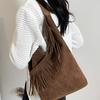 Borsa Versatile con Manico Superiore Donna Bohemian Frange Casual Mercato di Nicchia Secchiello Pelle Shopping Pendolarismo Borsa a Spalla