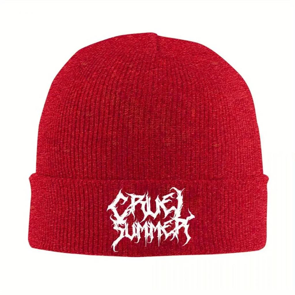 New Black Band Logo Cruel Summer Hat Autumn Winter Skullies Beanies Warm Swiftie Cap Unisex Acrylic Knitted Caps