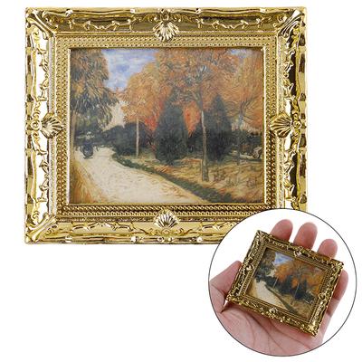 Diy Dollhouse Mini Oil Painting Dollshouse Miniature 1:12 Furniture Doll House