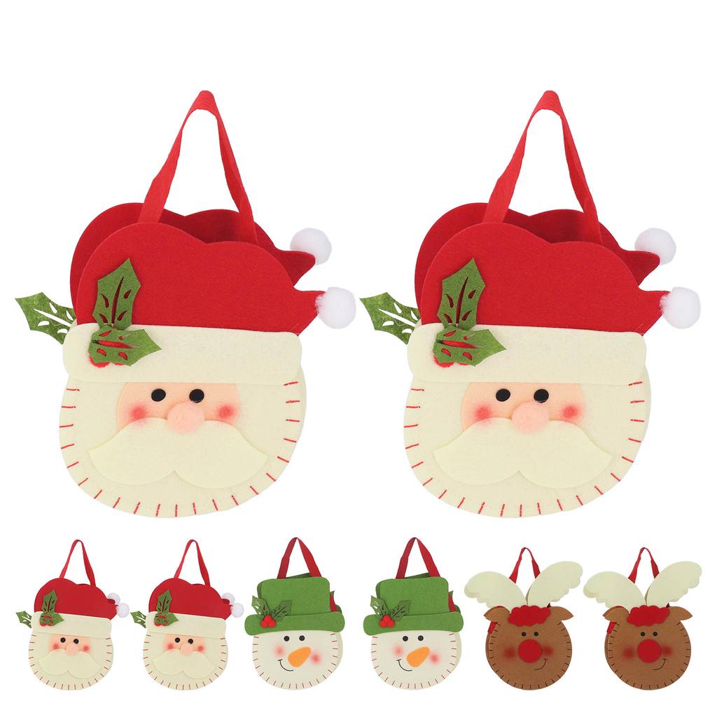 2Pcs Christmas Candy Handbag Lightweight  Gift Bag for Holiday Party Decoration