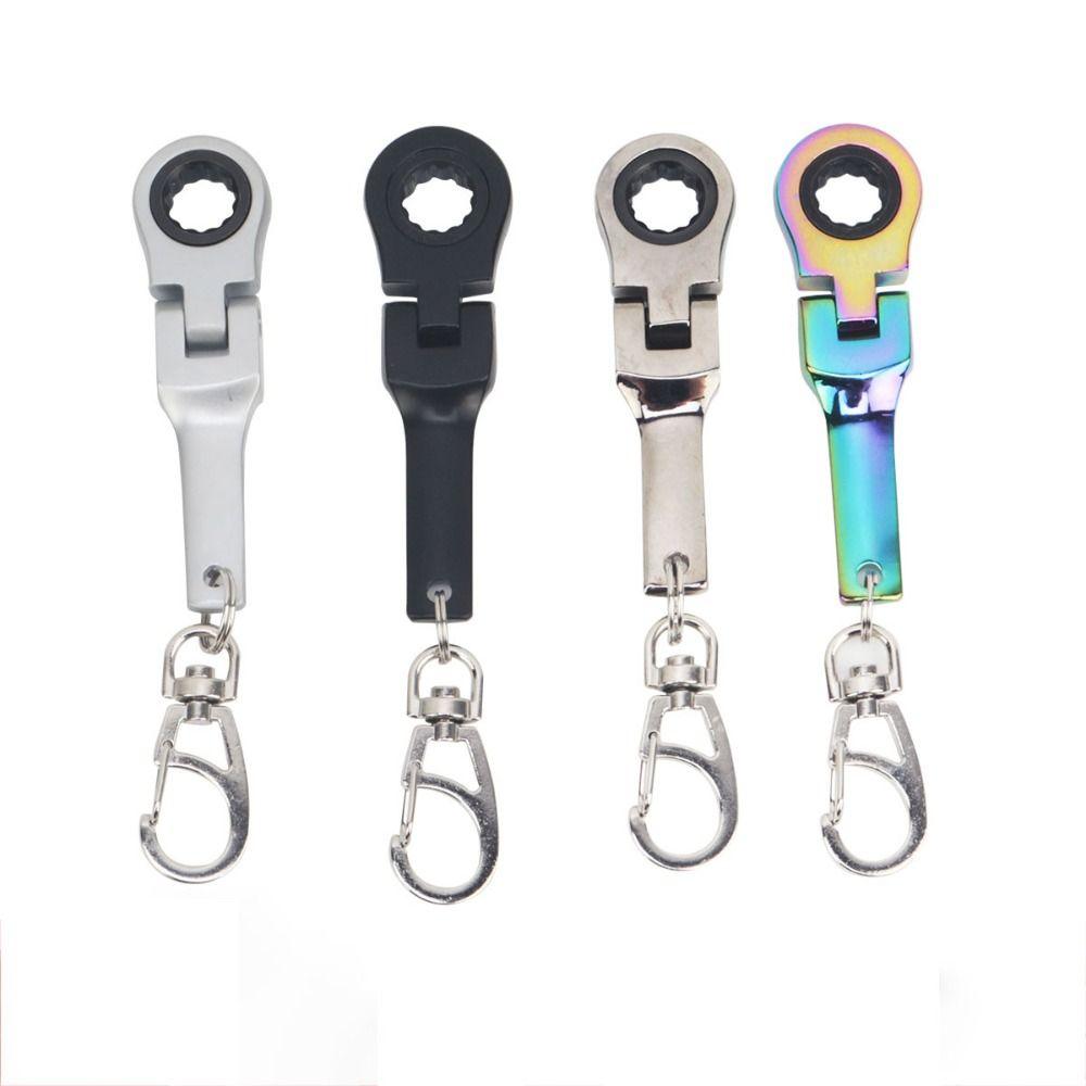 Compact Appearance Ratchet Spanner Metal Material 180 Degree Rotatable Adjustable Wrench Foldable Design Quick Release