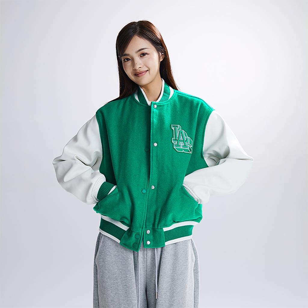 New MLB Baseball Jacket Coat Women's Green 3FJPV0134-07GNL