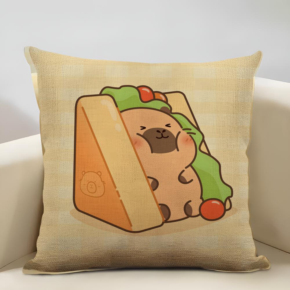 Meerschweinchen Kuchen Kissenbezug Haushaltsdekoration Leinen Sofa Kissenbezug: Hautfreundlich & Atmungsaktiv Mit Unsichtbarem Reißverschluss