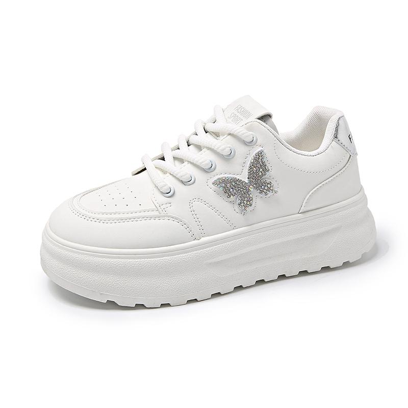 

Маленькие белые туфли для тенниса, женские модные женские кроссовки без застежек, с круглым носком, сабо на платформе, летние, дышащие, M 40