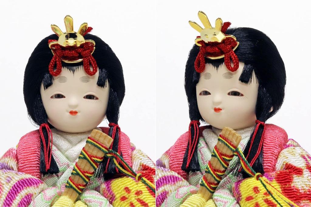 Hina Wooden Doll by Kotohoki Single Doll with Round Doll, Kanna, Tray, White, KTH-3201A1