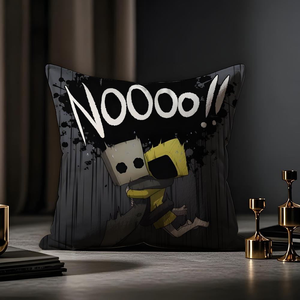 Game Little Nightmares Cushion Cover Anti-dustmite Pillowcase Invisible Zipper Silky Short Plush Sofa Cushion Cover