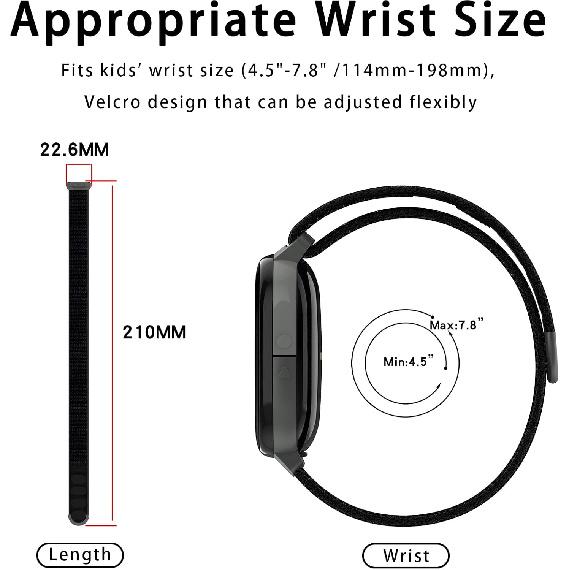 3-Pack Nylon Bands Compatible with Google Fitbit Ace LTE (2024), Breathable Sport Replacement Straps Soft Adjustable Solo Loop Nylon Wristband for