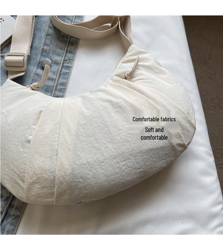 2025 Pleated Lightweight Dumpling Bag: Versatile, Solid Color Shoulder/Crossbody with High-End Style