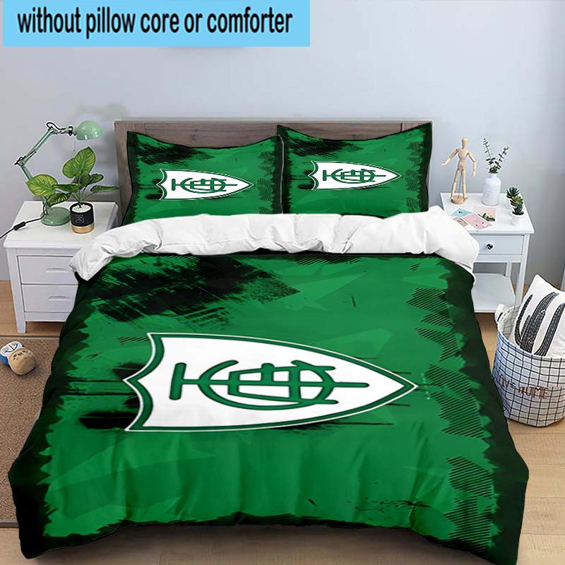 3pcs Green Shield Emblem Design Printed Bedding Set Duvet Cover Closure Includes 1 Duvet Cover & 2 Pillowcases Bedding Sets Home Decor Gifts