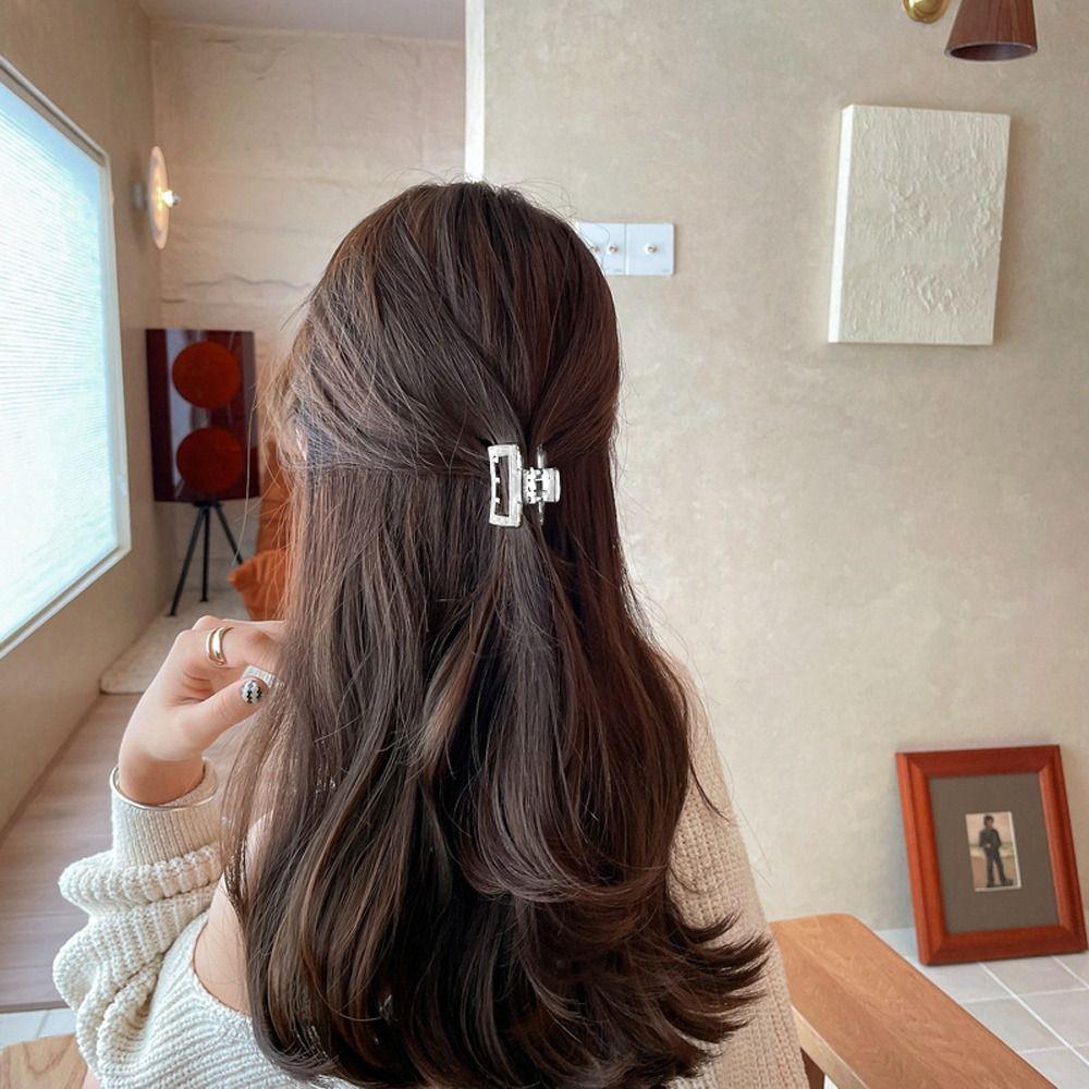 Plastic Transparent Shark Clip Small Hollow Hair Clip Elegant Mini Hair Claw  Wash Face