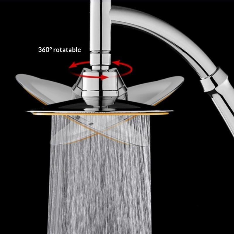 Tête de douche à main pour salle de bain, grande, ronde, à effet pluie, haute pression, rotation à 360 degrés, accessoires