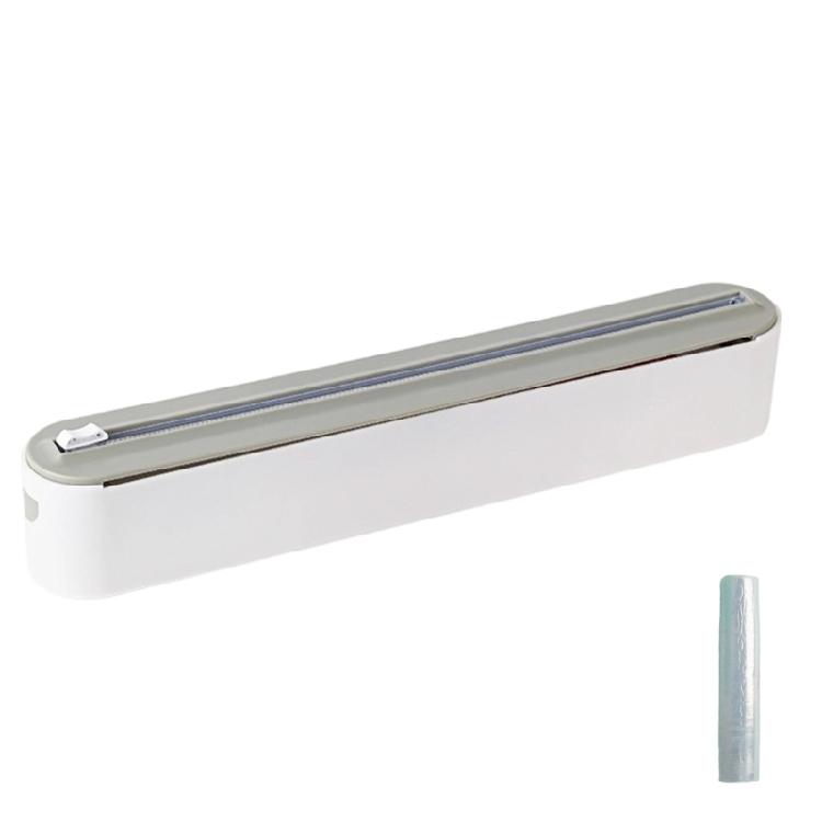 Magnetic Plastic Wrap Dispenser with Slide Cutter Space Saving Kitchen Organizers Single-Hand Operation for Aluminum Foil