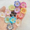 10pcs 3D Shiny Colorful Acrylic Flower Flat-Back Single-Hole , Suitable for Scrapbook DIY Jewelry Craft