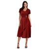 Hot Season Sexy Asymmetrical Pendulum V-neck Women High Waist Medium and Long Dress Solid Color Evening Dress