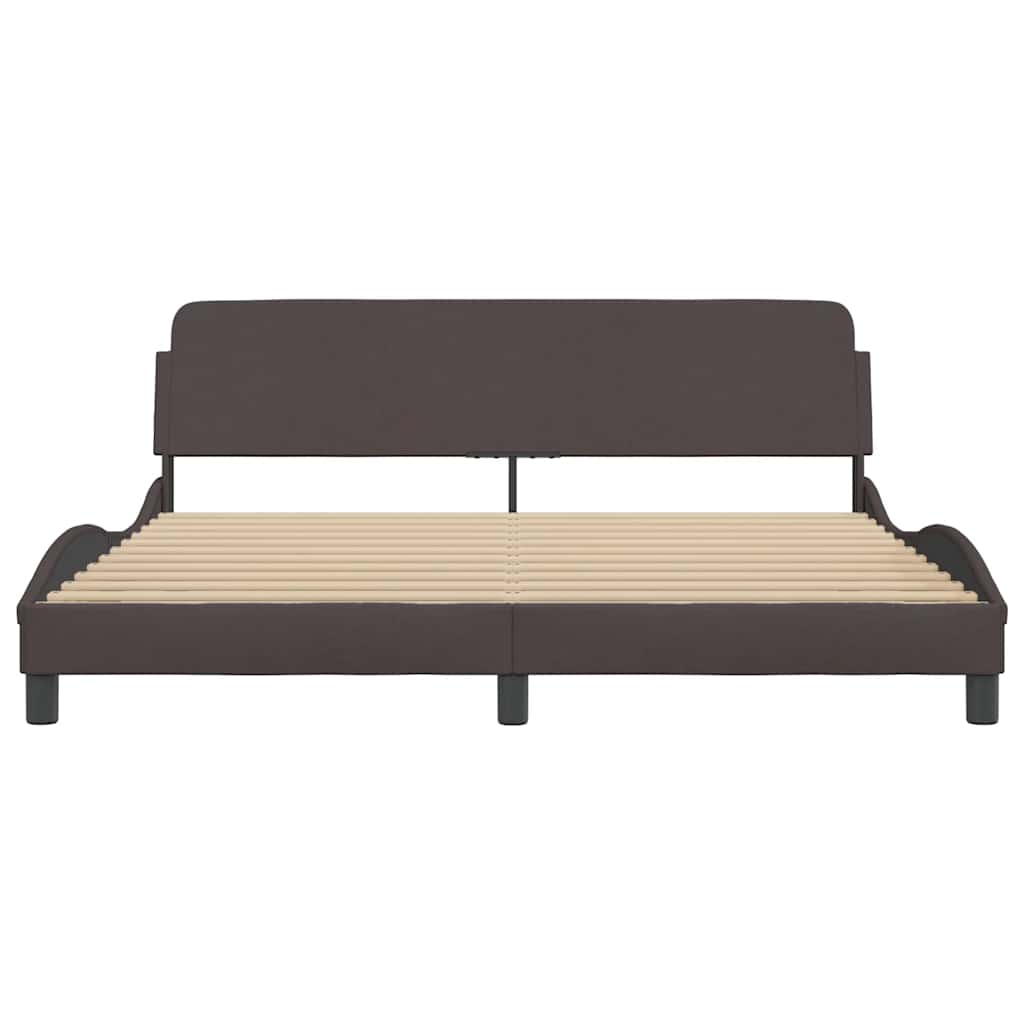 Bed Frame Dover Dark Brown 180 x 200 cm Fabric