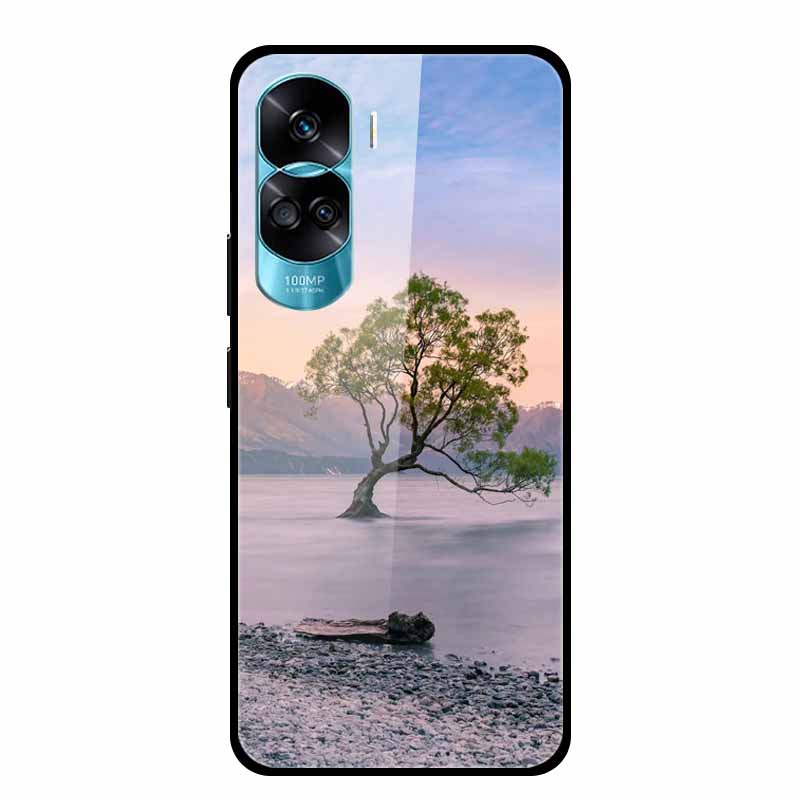 For Honor 90 Lite Case Honor90 Pro 5G Wolf Cats Tempered Glass Hard Covers for HuaWei HONOR 90 Pro 90Lite Protective Luxury Capa