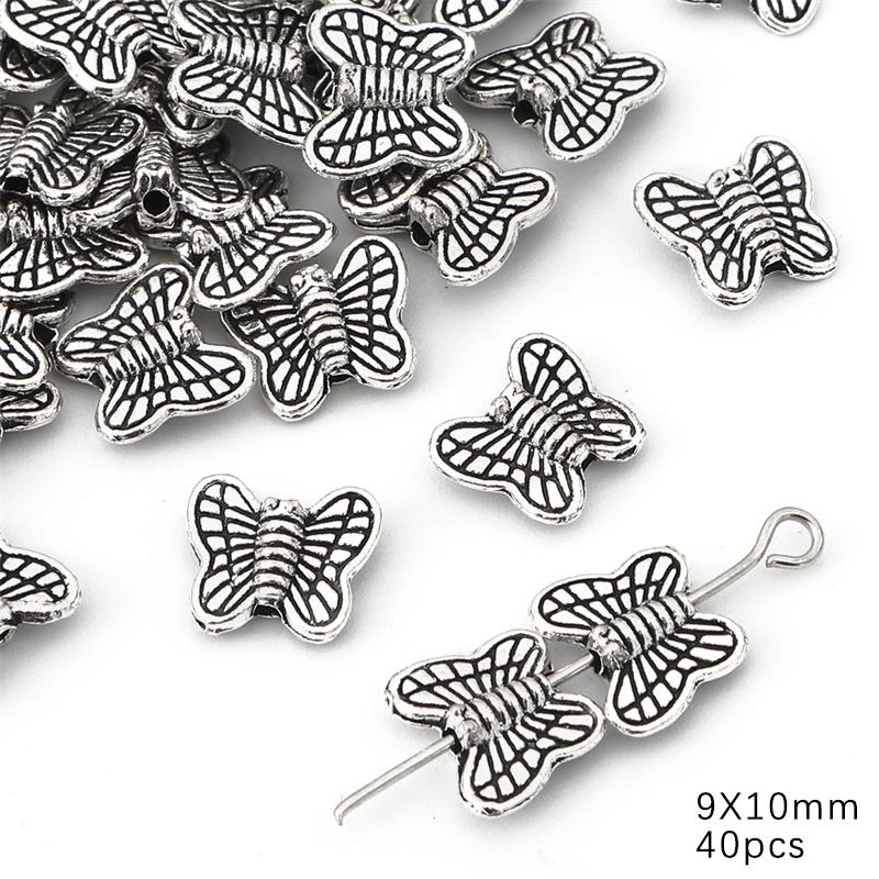 10-50 stk Legering Hjerte Butterfly Anheng Charms Shell Leaves Perler For DIY Armbånd Å gjøre smykker Funn