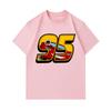 Men's 100% Cotton Crew Neck Short Sleeve T-Shirt, Cool 95 Racing Car Print Casual Comfortable Tee, Soft Breathable Summer Daily Wear Top for Racing Lo