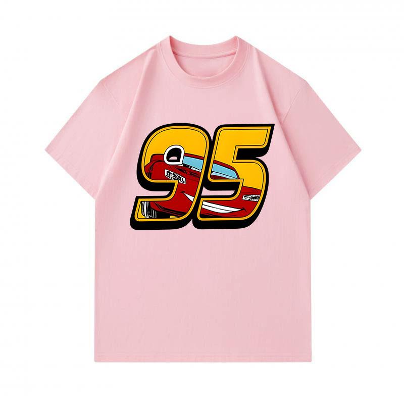 Men's 100% Cotton Crew Neck Short Sleeve T-Shirt, Cool 95 Racing Car Print Casual Comfortable Tee, Soft Breathable Summer Daily Wear Top for Racing Lo