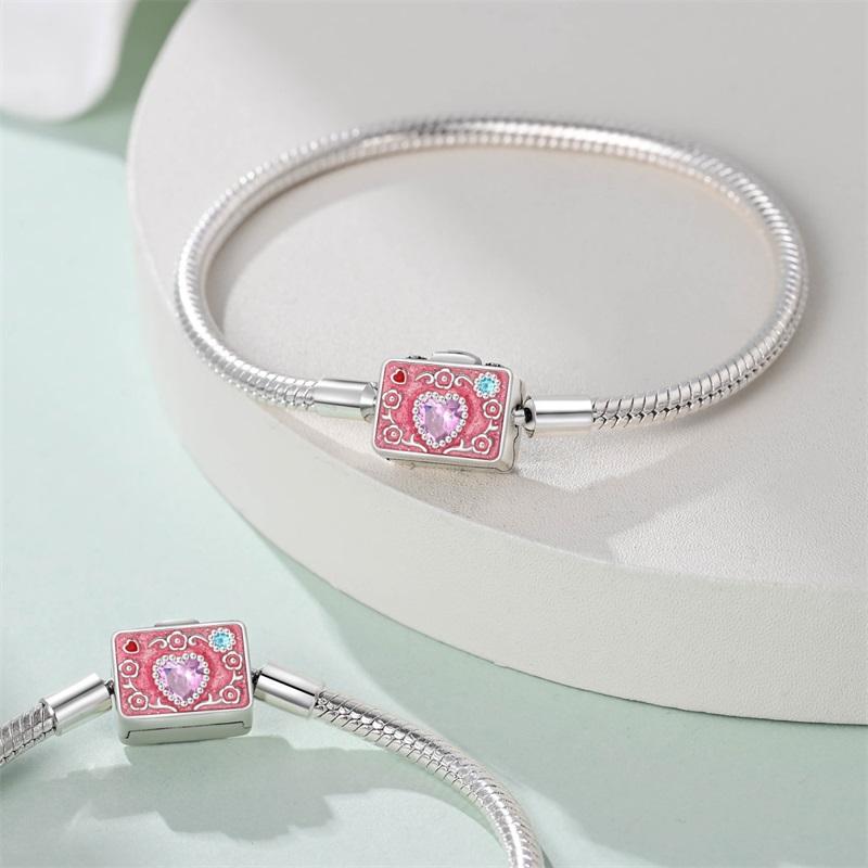 925 Silver Bracelet with Star Moon Four Leaf Clover Heart Charms DIY Jewelry Making CZ Chain For Women