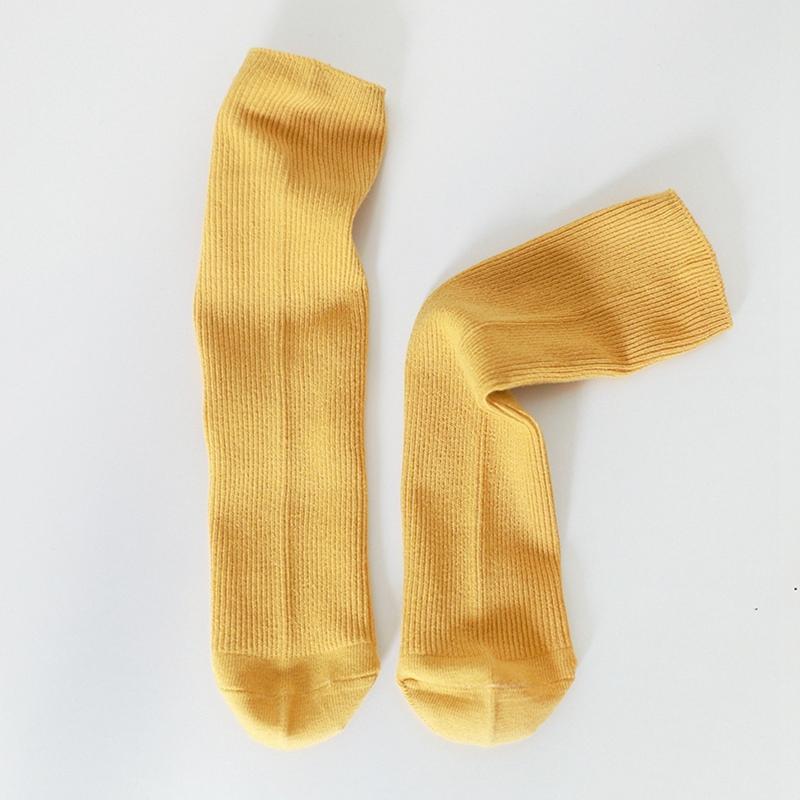 Meias Infantis Meninos Meninas Meias de Cano Médio Cor Sólida Meias Infantis