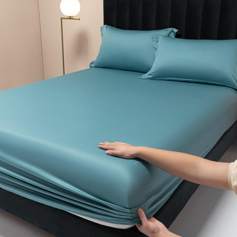 Neues Einzelbettlaken aus doppelsträngiger langstapeliger Baumwolle mit 100 Fäden, einfarbig, leichter Luxus-Matratzenschutzbezug