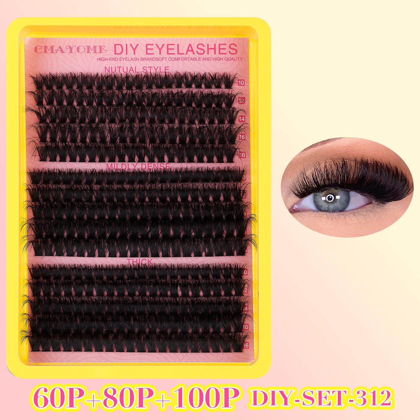 

60D-100D 3D False Eyelash Set - DIY Hot Melt Dense Cluster Lashes