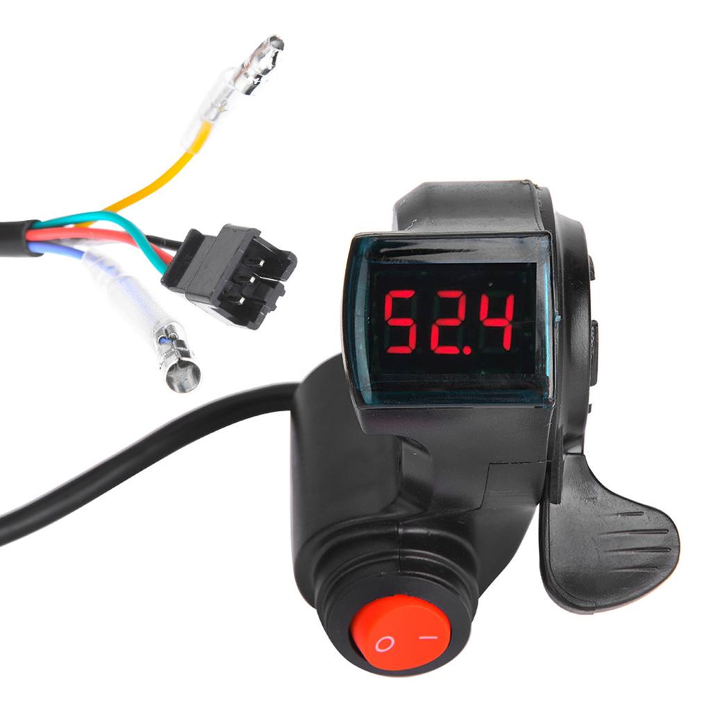 Electric Bike Thumb Throttle LCD Display Digital Battery Voltage Power Switch for Electric Vehicle