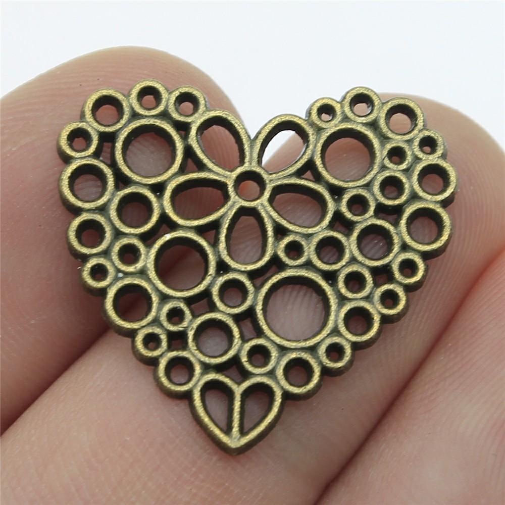 10pcs Hollow Hearts Connector For Jewelry Making Hollow Hearts Charms DIY Handmade Tibetan Finding Jewelry