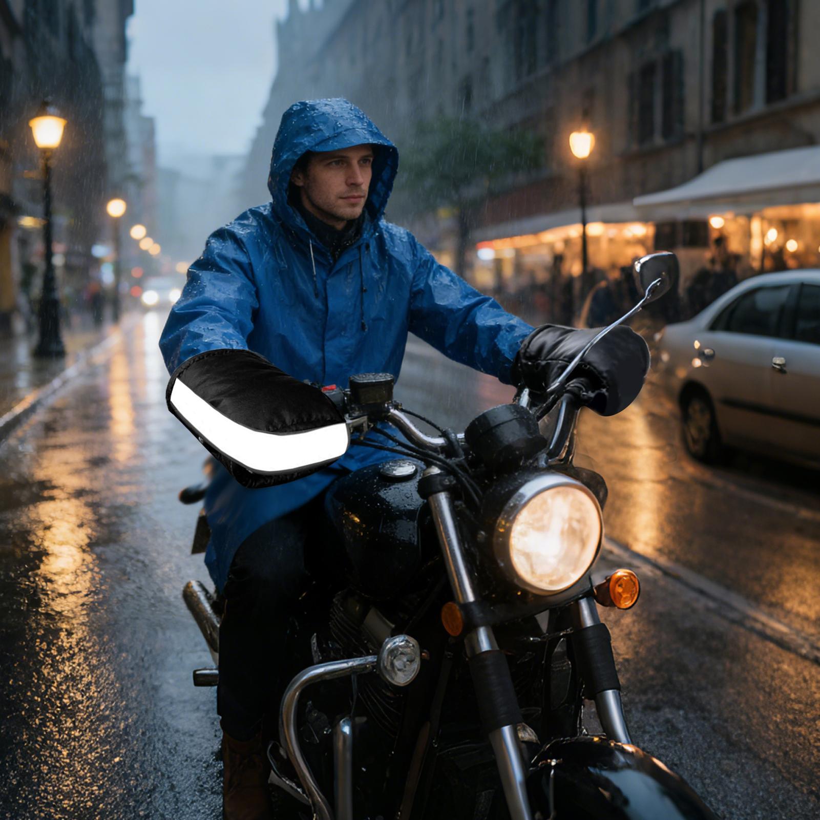 

Motorcycle Handlebar Muffs Comfortable Reflective Waterproof ATV Hand Warmers Scooter Handlebar Muffs For Men Women Winter Cold China Mainland