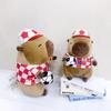 Football Girl Capybara Plush Toy Animal Soft Stuffed Doll Decoration Kids Gift