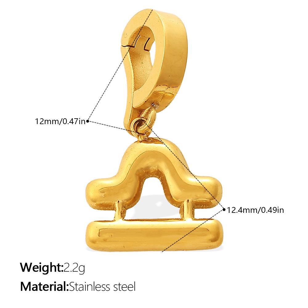 Summer Seaside Vacation Wind Golden Twelve Constellations Bikini Buckle Pendant Gold-plated DIY Accessories