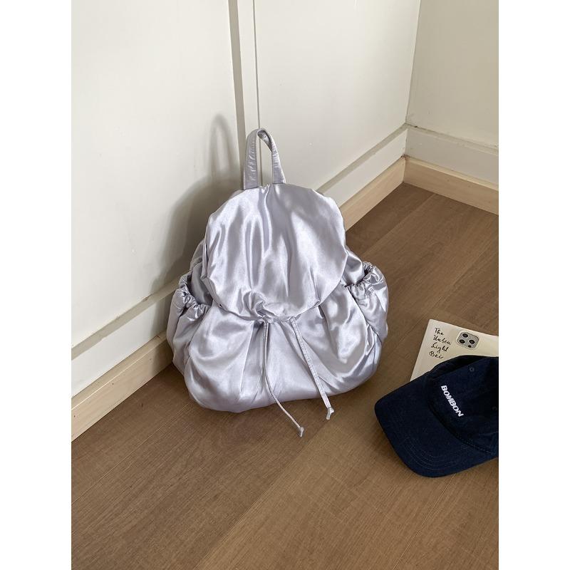 

Кованый шелковый рюкзак женский большой вместимости с откидным клапаном на шнурке, повседневный новый рюкзак, женский дорожный школьный рюкзак серый