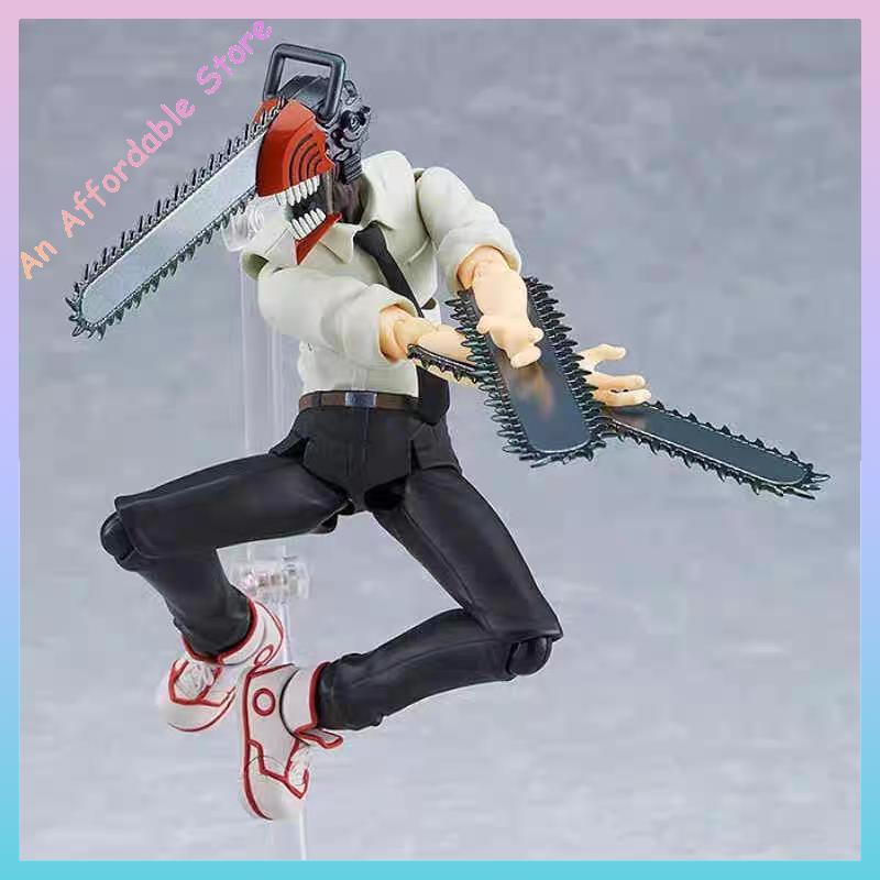 Chainsaw Man Figma 586 Anime Action Figure - Denji And Pochita Collectible Toys for Boys Display And Play Gift Idea