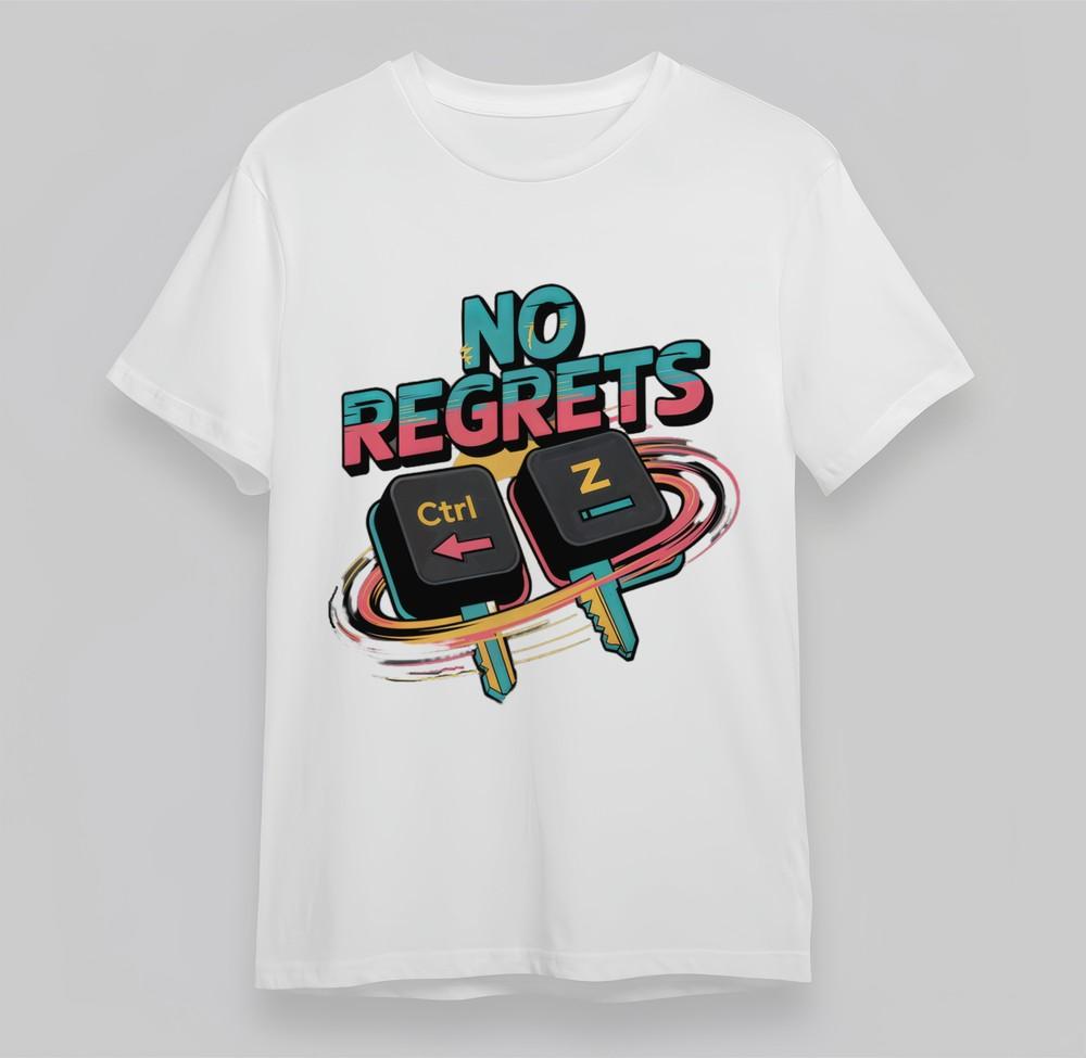 

Мужская футболка с принтом Ctrl+Z Отменить Без сожалений Унисекс Большого размера Хлопковые Топы 2XL