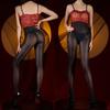 Silk Strapless Shiny Black Open-Crotch Bodysuit